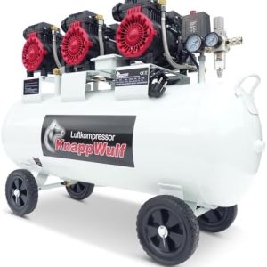 compresseur d'air silencieux knappwulf kw4100 avec chaudière de 100 l, 3 moteurs et 1100 w idéal pour les travaux professionnels et domestiques