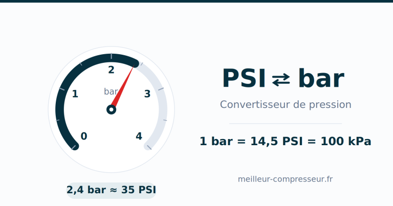 PSI en bar : convertisseur et tableau de conversion