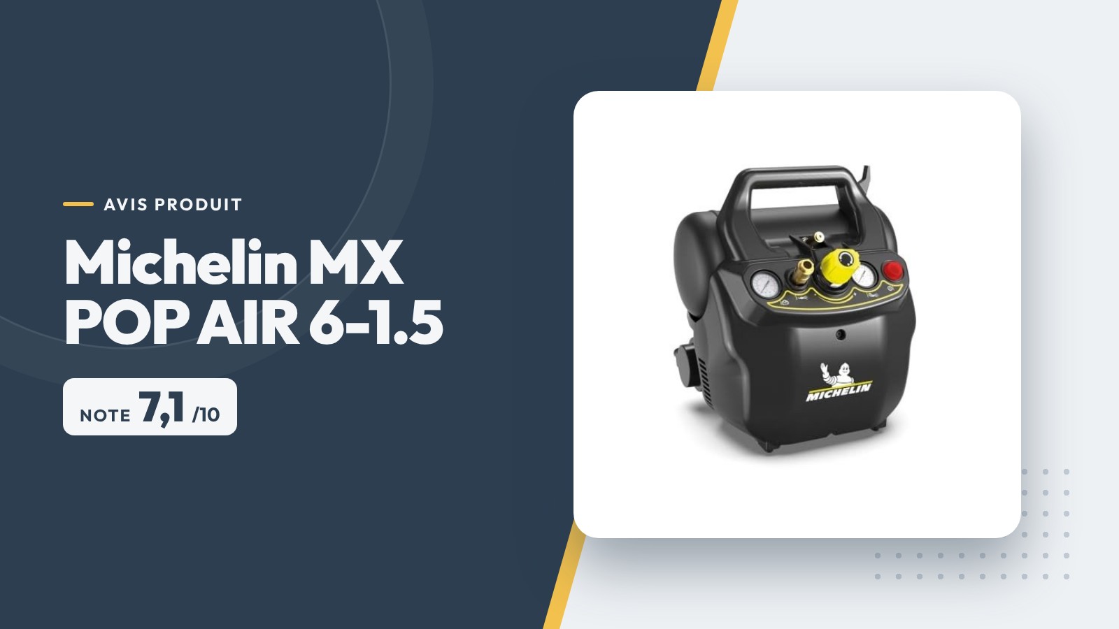 Michelin MX POP AIR 6-1.5 : notre avis sur le compresseur 6 litres sans huile
